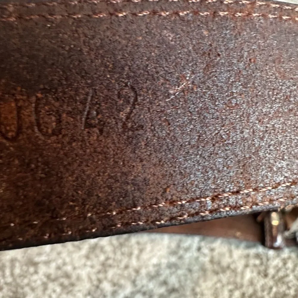 Fossil Brown Leather Belt 42 Cognac
